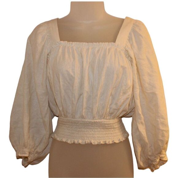 FOREVER 21Ivory  Blouse Women Size M Medium - Picture 1 of 10